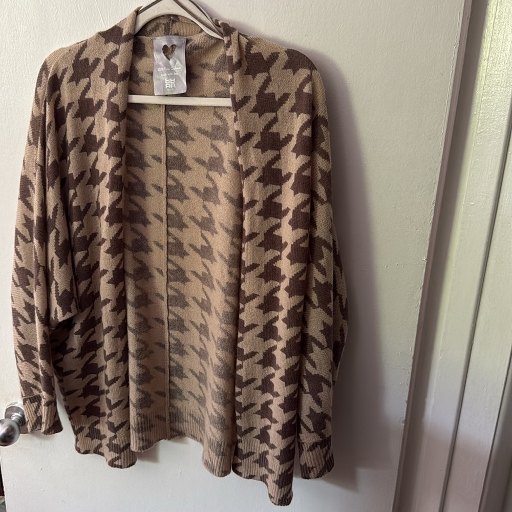 RIANI | 100% Cashmere Houndstooth Women’s Cardigan